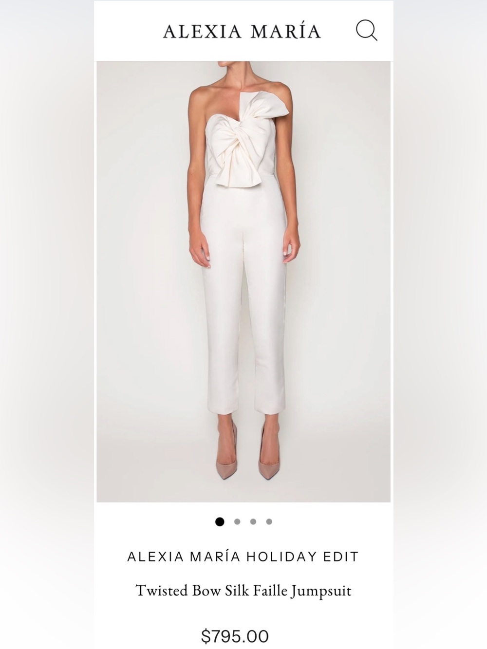 Alexia Maria Twisted Bow  Jumpsuit NWT